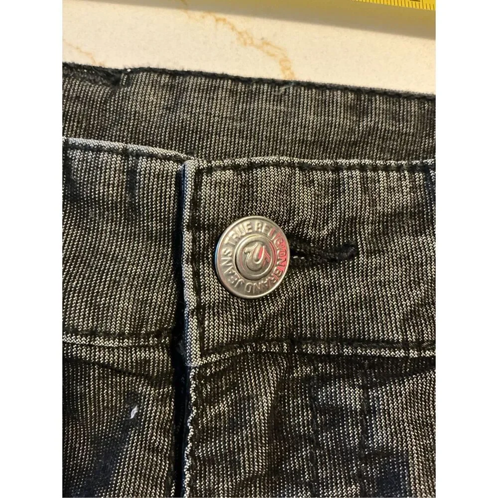 True Religion Ricky Jeans Corduroy Sz 36 Flap Pockets Black